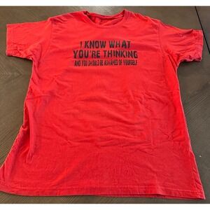 Vtg I Know What You're Thinking Humor Joke T-Shirt Tee XL 23'' x 29''
